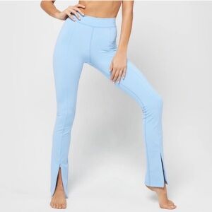 L*Space Knox Zip Leggings Light Blue High-Waisted Flare Leggings Size Small